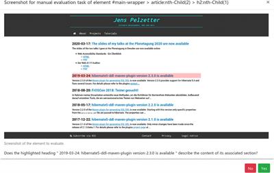 A Declarative Model for Web Accessibility Requirements and its Implementation